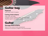Alpha 38 Inch Acoustic Guitar Folk Cutaway Steel String Pink With Carry Bag GUITAR-D-38-PINK