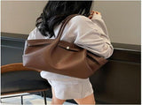 Coffee PU Leather Shoulder Bag for Women, Stylish Everyday Handbag V1237-ZY-917-069