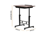 Artiss Adjustable Laptop Desk Mobile Bedside Table Hidden Storage Walnut LA-DESK-C-STO-DW