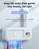 Gray Smart UV Sterilization Set, No-Drilling Wall-Mounted Toothbrush Organizer & Electric Toothbrush V1221-UV-TOOTHBRUSH-SANITIZER-WALL-MOUNTED
