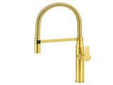 Brushed Gold Tall Kitchen Sink Basin Mixer 360 Swivel Faucet Tap Pull Out Spout V1233-KRD506G
