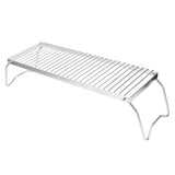 Folding Campfire Grill Portable Stainless Steel Barbeque Cooking Rack Grate Grid V1294-YM0901-3111200229711