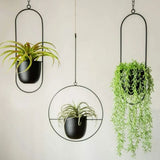 Boho Black Metal Plant Hanger,Metal Wall and Ceiling Hanging Planter, Modern Planter, Mid Century V1192-AZ-W-31148