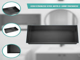 641 x 336 x 101mm Shower Niche Single Shelf Organizer No Tile Needed in Black V63-900711