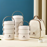 Beige Pink 4-layer lunch box, insulated lunch box, portable lunch box, lunch box work, lunch box V1347-122-PIN-77133