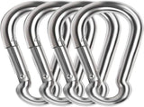 4PCS 3.54 in Large Carabiner Clip,304 Stainless Steel Heavy Duty Clips,Spring Snap Hook Set for V1370-AZ4-08246
