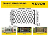 Single Folding Security Gate, 85" H x 95" W Folding Door Gate, Steel Accordion Security Gate, V952-SSFDMDM2X2.28M001V0