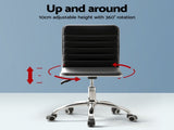 Artiss Computer Desk 120cm Executive Office Chairs Set PU Leather Low Back Black MET-DESK-120-REPL-BK