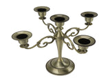 5 Arm Candlestick Holder Iron Retro Decorative Candle Holder Centerpiece for Home Church Cyan V1294-YM0710-3115230100311