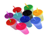 20pcs Color Changing Straw Cups Professional Innovative Food Grade PP Plastic Reusable Cups with V1294-YM0901-3118240153411