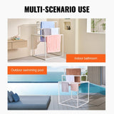 Towel Rack 8-Bar Outdoor PVC Towel Holder for Poolside Spa Bathroom White V952-PTMJJJXBS8GCN52QDV0