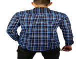 Mens Flannelette Long Sleeve Shirt 100% Cotton Check Authentic Flannel - Full Placket V563-FS-FP21-36-3XL