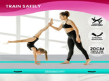Powertrain Airtrack 20cm Thick 4m x 2m Inflatable Gymnastics Tumbling Mat Air Track - Mint Gree IFM-0402-GYGN