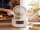 Devanti 3L Rice Cooker Small 6 Cup 8-in-1 Multi Cooker with 24H Preset Off-White RC-A-3L-WH