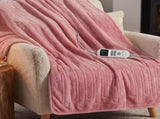 Laura Hill XL Electric Heated Blanket Throw Soft Coral Fleece with 10 Heat Settings - Pink THRG-KH-200-PK
