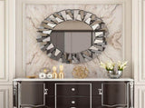 Silver Sunburst Round Wall Mirror V767-JJ-XM768-V1