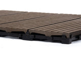 10PCS Interlocking Patio Deck Tiles 30cm x 30cm Outdoor Wood Flooring for Patio Garden Balcony V324-DTWPC-30-WAL-10P