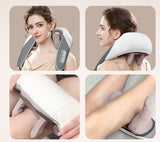 Grey Portable Shiatsu Neck and Shoulder Massager with Heat Rechargeable 2000mAh Battery V888-ELOSUNG18389
