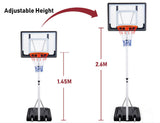 Portable Basketball Hoop Stand System Height Adjustable Net Ring Kids Junior V610-BAS-HOOP-034