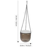2Pcs Hang Planter Self Watering Grey Plastic with Drainage for Terrace and Patio Porch V1369-AZ3-W-15679