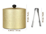 Bar Ice Bucket Cooling with Lid and Tongs Large Outdoor Sparkling Gold Golden V1369-AZ3-W-20913