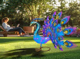 Peacock Statue Ornament, Handmade Peacock Garden Statue, Lawn Decoration Outdoor Sculpture Home V1366-AZ2-W-12515