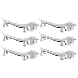 Dining Table Cutlery Rest, 6Pcs Zinc Alloy Chopstick Rests Metal Dog Shape Chopstick Racks Cutlery V1369-AZ3-W-15981