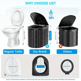 Black collapsible toilet, portable outdoor toilet, furniture Australia, lightweight V1106-132-GRA-89162