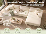 Artiss Modular Sectional Sofa 4-Seater L-Shaped Boneless Sofa Bed Chaise Lounge SB-C-CHEN-L-WH-AB