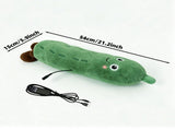 Cartoon Cucumber-Shaped USB Heated Plush Pillow, Soft Plush Body with Cute Embroidered Face, 5-Level V1341-ZY-X9MY3CBA-GREEN
