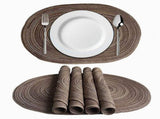 4PCS Oval Braidedmats 12x18 Inch Table Mats for Dining Tables Natural Woven Heat Resistant V1370-AZ4-09958