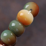 108 Bodhi Root Bracelet with Green Sandalwood Sachet, Textured by Time, Multi-Loop Zen Meditation V1232-PTSL001
