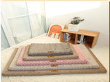 Coffee XXL size Pet Dog Bed Mat - Plush Short Fur Cover with Wave Foam Padding - Washable Removable V888-ELOSUNG50504