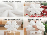 snowflake pillow, plush throw pillow, winter decor, Christmas cushion, sofa accent pillow, bedroom V1102-102-63597-WHT-50CM