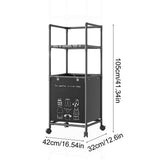 2-Tier Laundry Room Shelves with Storage Drawer with Wheels, Adjustable-Shelf Storage Rack, Metal V1370-AZ4-18542