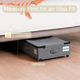 2-Pack -L- Under-Bed Storage Bins with Wheels, Foldable Flat Fabric Storage Containers for Clothes V1265-AU-461-L-BLACK-2
