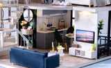 Dollhouse Miniature with Furniture Kit Plus Dust Proof and Music Movement - Cozy time V178-13264