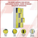 12-Door Locker for Office Gym Shed School Home Storage - Padlock-operated V63-838941