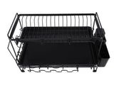 Dish Drying Rack 2 Layer Foldable Versatile Convenient Storage Dish Drainer Rack with Utensil Holder V1294-YM0710-3118230398711