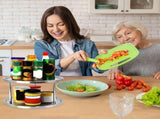 two Tier Stainless Steel Lazy Susan Turntable Rotating Spice Storage Organizer For Kitchen Counter V1369-AZ3-W-14872