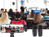 2-in-1 Wireless Lavalier Microphone Rechargeable Plug-Play Clip on Lapel Mic for Live Streaming V1263-JX-7035