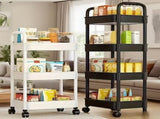 Five-Tier Rolling Cosmetics Storage Rack - Made of durable plastic, equipped with 360-degree swivel V1102-WCSNJ001