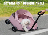 4-Wheel Dog Stroller with Sunshade Cover Collapsible Mesh Canopy Portable Pet Carrier for Outdoor V1107-CS-ZAILXA24