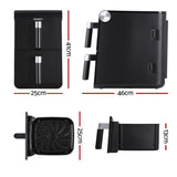 Devanti Air Fryer Oven 11L Dual Zone Fryers AF-K-11L-BK