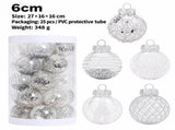 25-Piece PET Christmas Ball Ornament Set with Glitter and Sequin Detailing, Shatterproof Holiday V1341-ZY-JJ9ULJV3-SILVER