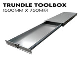 Under Tray Tool Box Trundle Drawer 1500 mm UTE Drawer Dual Extra Cab Toolbox V379-TRNDLCHRM0