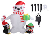 5.9ft Inflatable Xmas Penguin Bear with Colorful Light Cute Blow Up Yard Animal V1294-YM0901-3115230123813