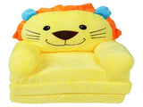 Kids Sofa Yellow Cartoon Animal Style Foldable Wide Handle Soft Breathable Toddler Chair for Reading V1294-YM0901-3116230007111