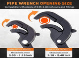 HORUSDY 2Pc Adjustable Wrench Quick Multi-Function Spanner Power Grip Pipe Set V465-81168