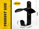 2pcs Horse Bridle Rack Wall Mount Black Metal Bridle Holder with Hook and Screws Bracket for Horse V1192-AZ-W-2876